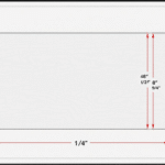 A standard sheet of plywood showing its dimensions.