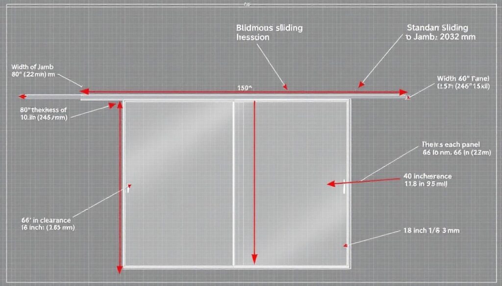 Diagram illustrating how to measure for sliding glass doors.