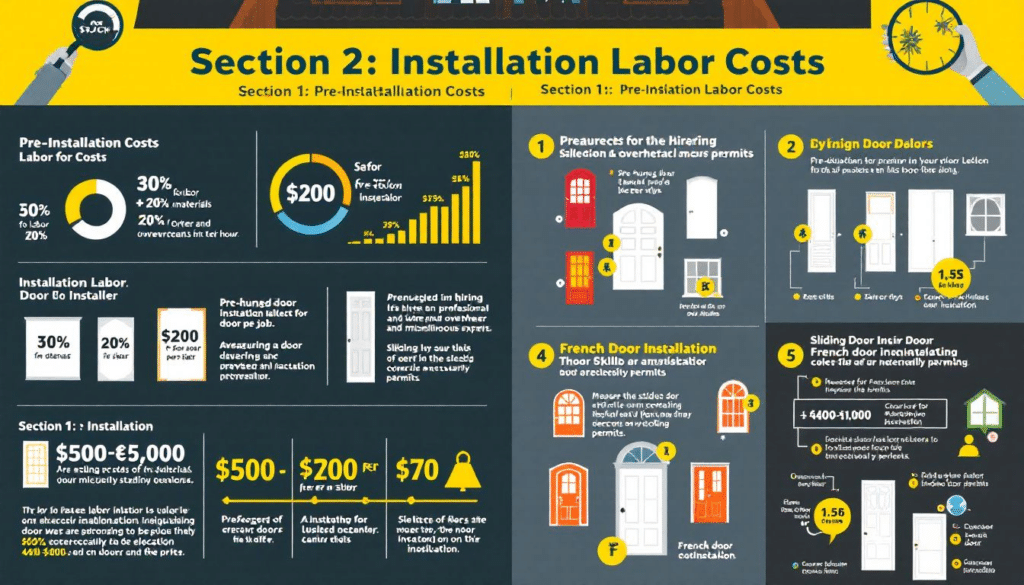 Labor costs associated with door installation.