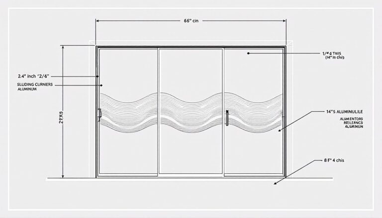 A visual representation of typical sliding glass door dimensions.